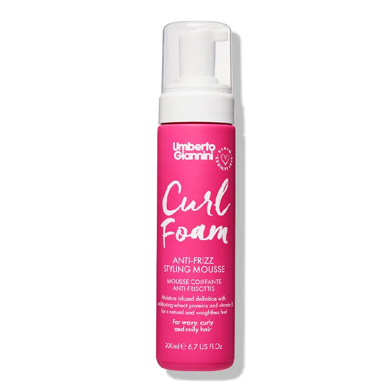 Spuma modelatoare anti-frizz pentru par cret, Curl Foam, 200 ml, Umberto Giannini — preț și oferte