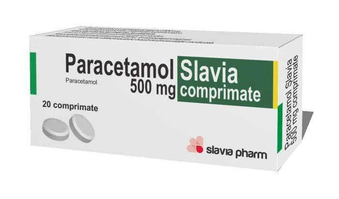 Paracetamol 500 mg, Slavia Pharm | 20 comprimate — preț și oferte