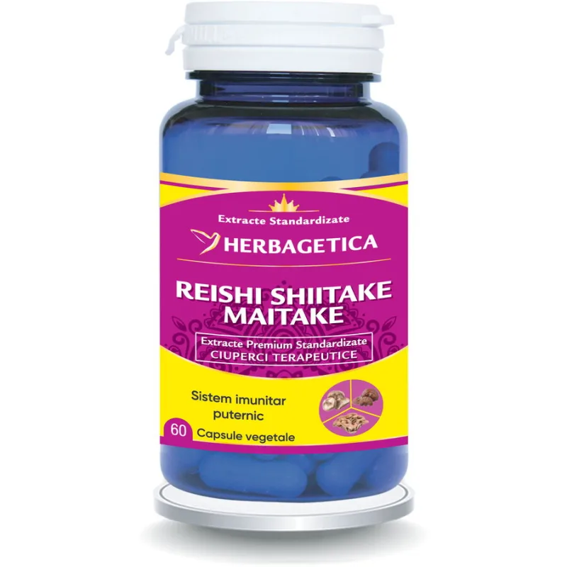 Reishi Shiitake Maitake 60cps HERBAGETICA — preț și oferte