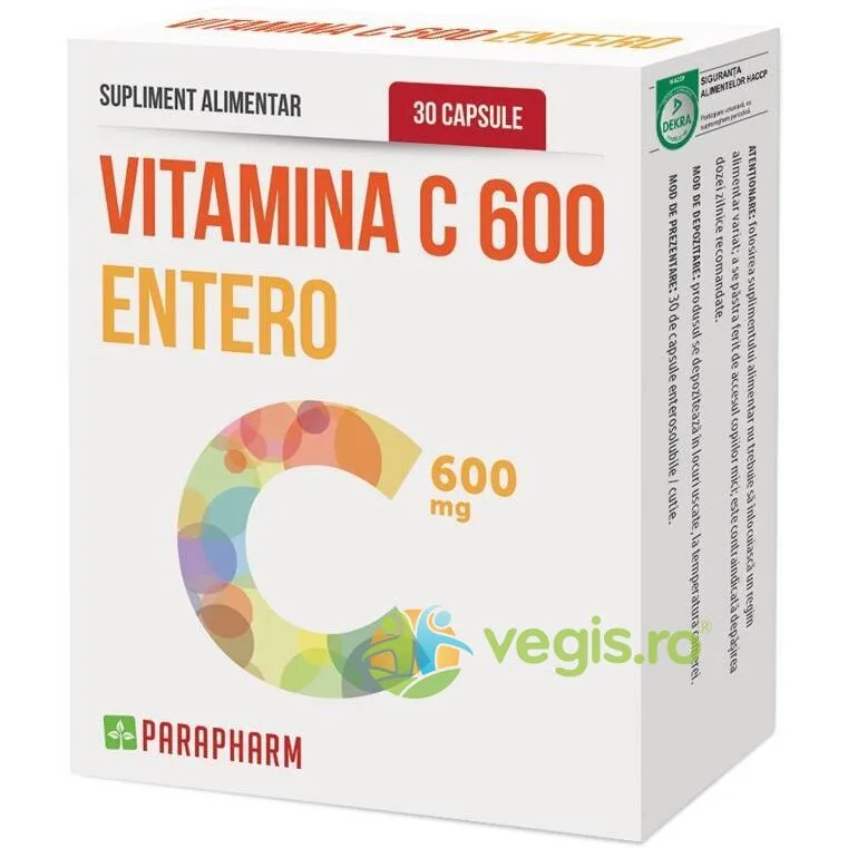 Vitamina C 600mg Entero 30cps Quantum Parapharm — preț și oferte