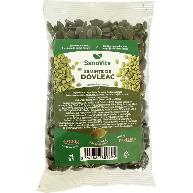 Seminte de Dovleac 100g SANOVITA — preț și oferte