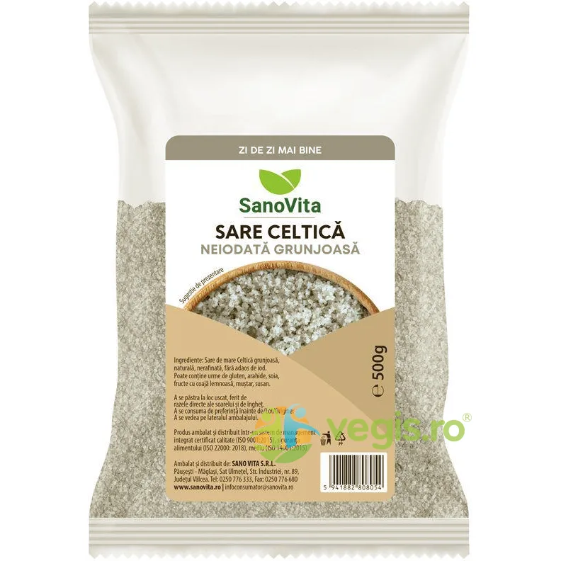 Sare Celtica Grunjoasa 500g SANOVITA — preț și oferte