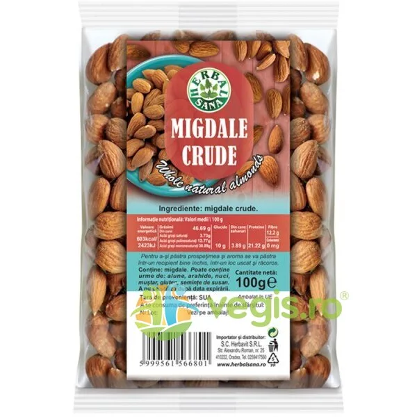 Migdale Crude 100g Herbavit — preț și oferte