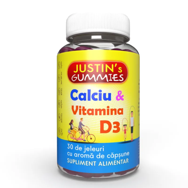 Calciu+Vitamina D3, 30 jeleuri, Justin Pharma — preț și oferte