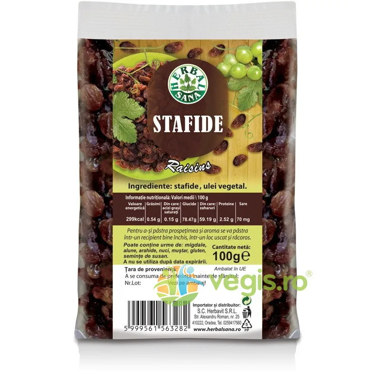Stafide Brune 100g Herbavit — preț și oferte