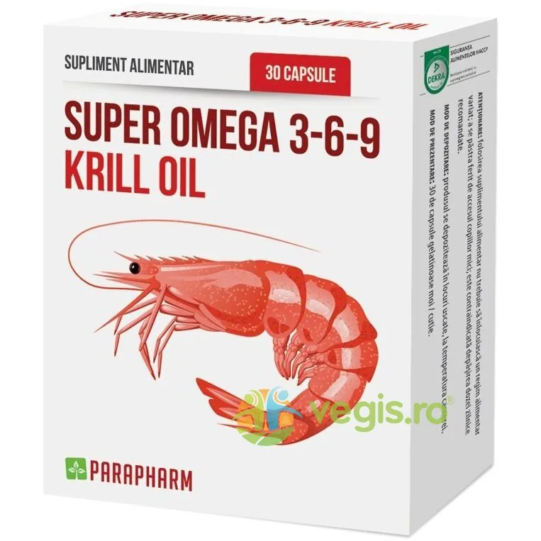Super Omega 3-6-9 Krill Oil 30cps Quantum Parapharm — preț și oferte