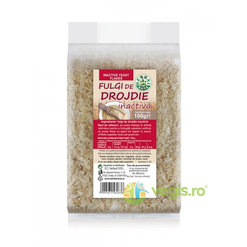 Fulgi de Drojdie Inactiva 100g Herbavit — preț și oferte