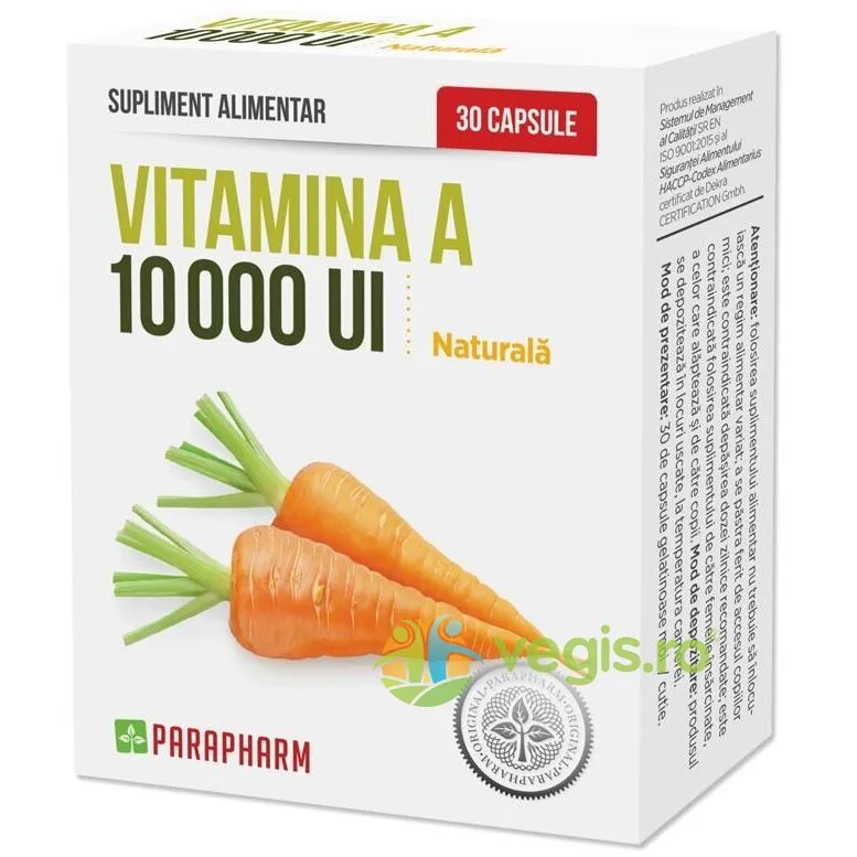 Vitamina A 10000UI 30cps Quantum Parapharm — preț și oferte