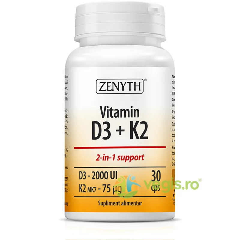 Vitamina D3 + K2 30cps Zenyth — preț și oferte