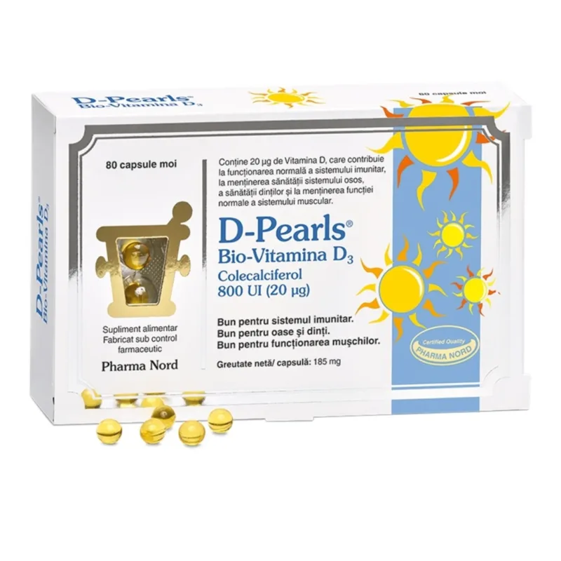 D-Pearls Bio-Vitamina D3, 80 capsule, Pharma Nord — preț și oferte