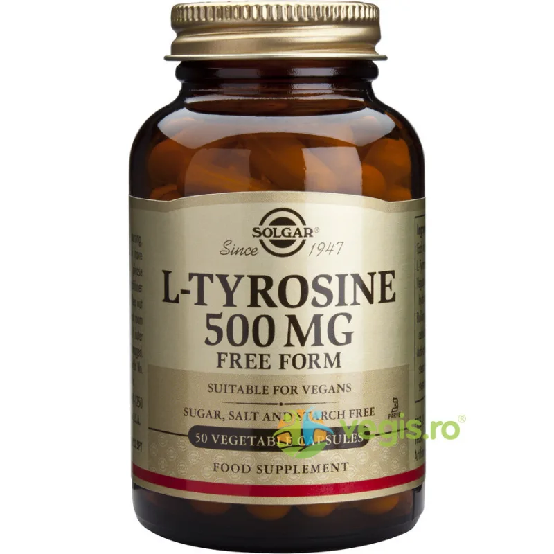 L-Tyrosine (L-tirozina) 500mg 50cps Vegetale SOLGAR — preț și oferte