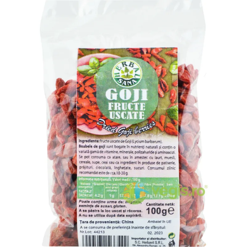 Goji Fructe Uscate 100g Herbavit — preț și oferte