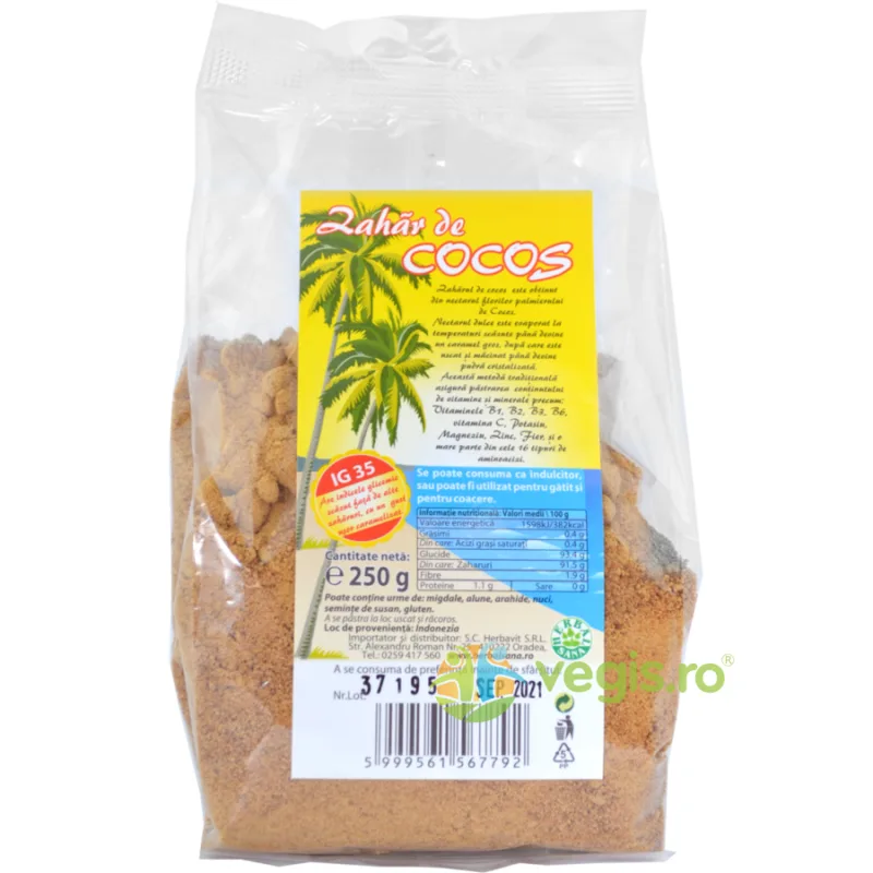 Zahar de Cocos 250g Herbavit — preț și oferte