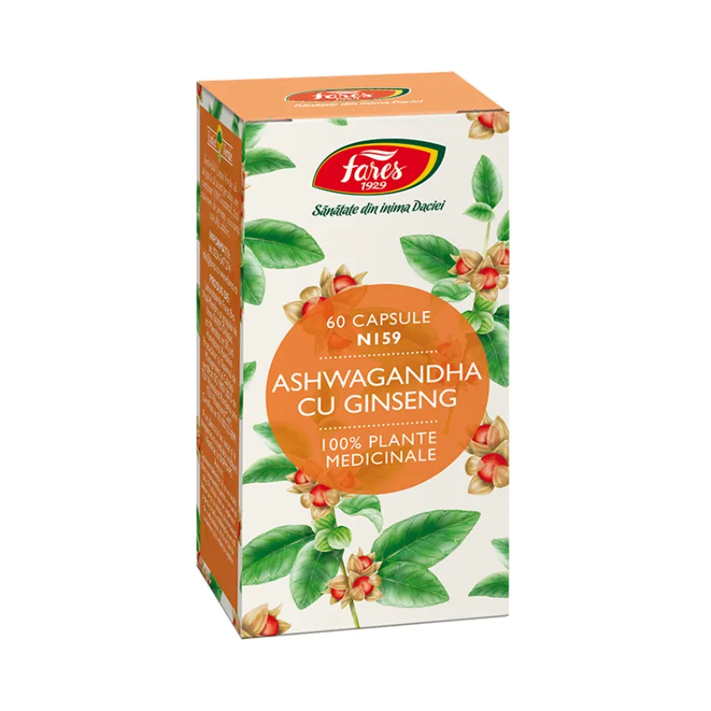 Ashwagandha cu Ginseng, 60 capsule, Fares — preț și oferte