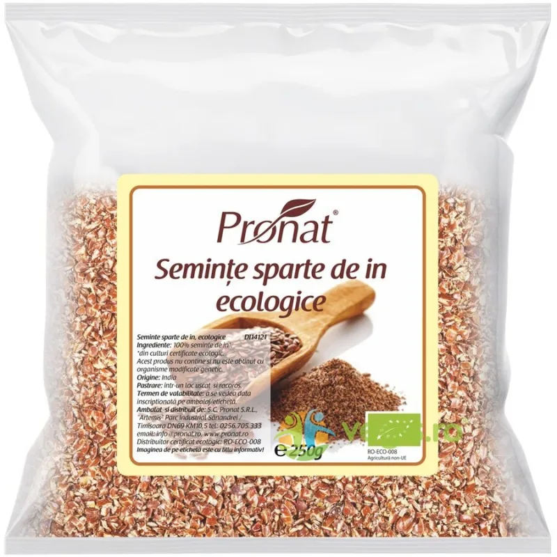Seminte de In Zdrobite Ecologice/Bio 250g PRONAT — preț și oferte