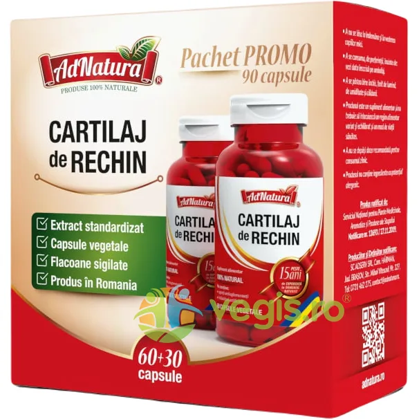 Pachet Cartilaj de Rechin 60cps+30cps ADNATURA — preț și oferte