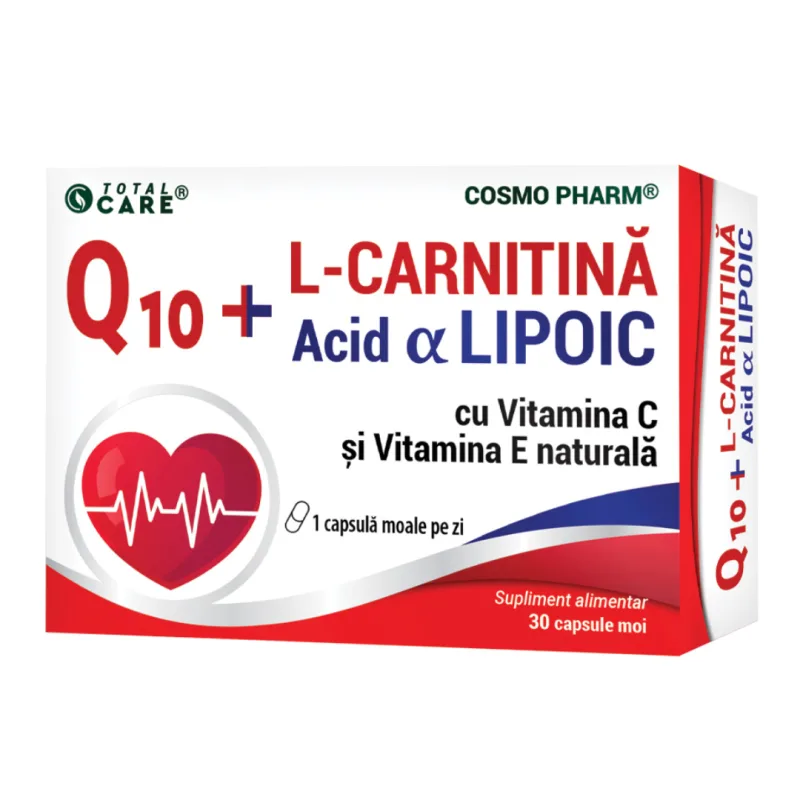 Q10+L-Carnitina si Acid Lipoic, 30 capsule, Cosmopharm — preț și oferte