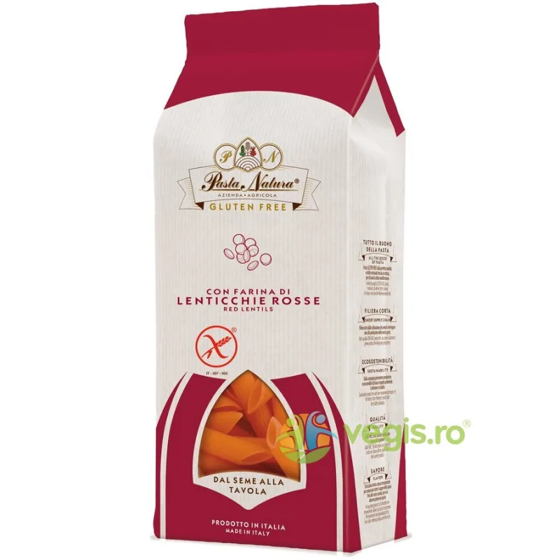 Penne din Linte Rosie fara Gluten Ecologice/Bio 250g PASTA NATURA — preț și oferte