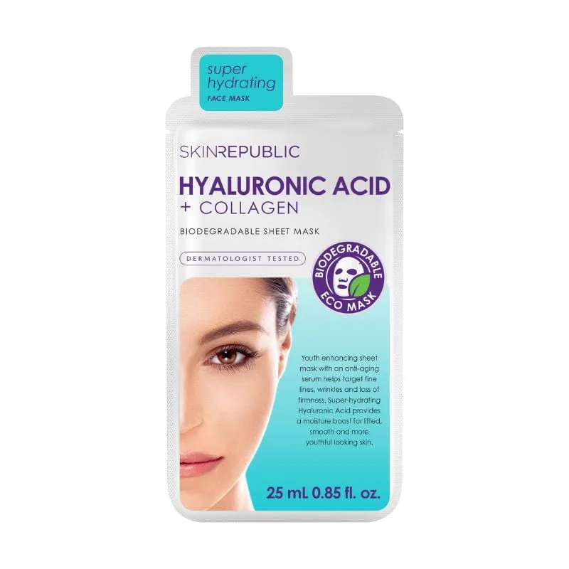Masca servetel cu Acid Hialuronic si Colagen, 25 ml, Skin Republic — preț și oferte