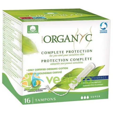 Tampoane Super din Bumbac Organic cu Aplicator 16buc ORGANYC — preț și oferte