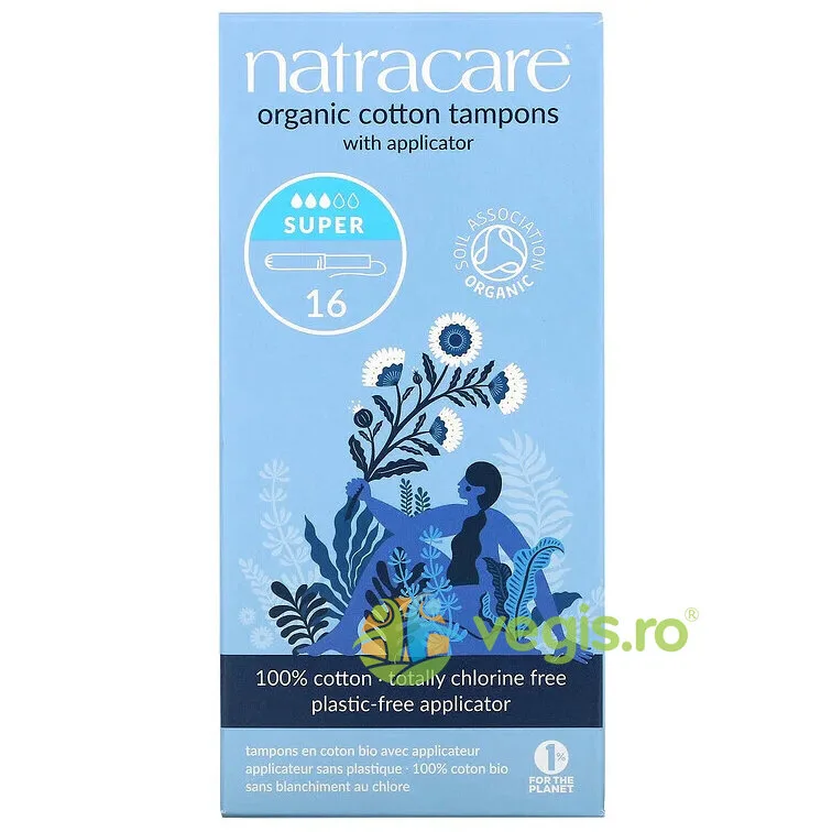 Tampoane din Bumbac Organic cu Aplicator Super 16buc NATRACARE — preț și oferte