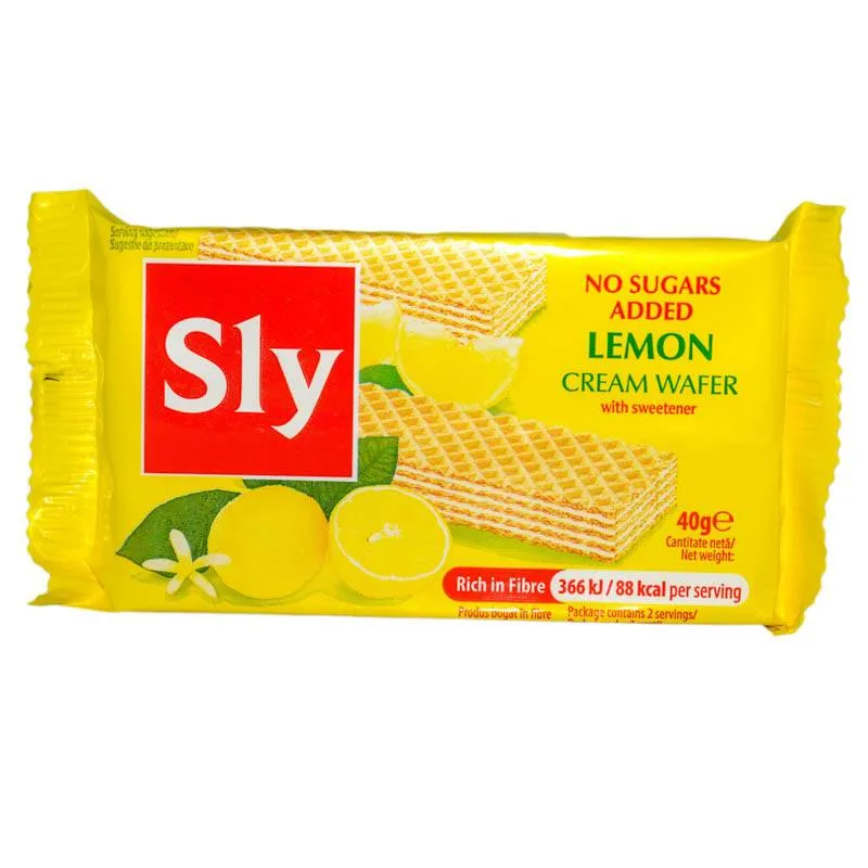 Napolitane fara zahar cu crema de lamaie, 40g, Sly Nutritia — preț și oferte