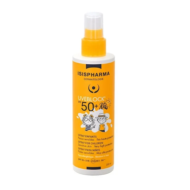 Spray cu protectie solara pentru copii UVEBLOCK SPF50+, 200ml, IsisPharma — preț și oferte