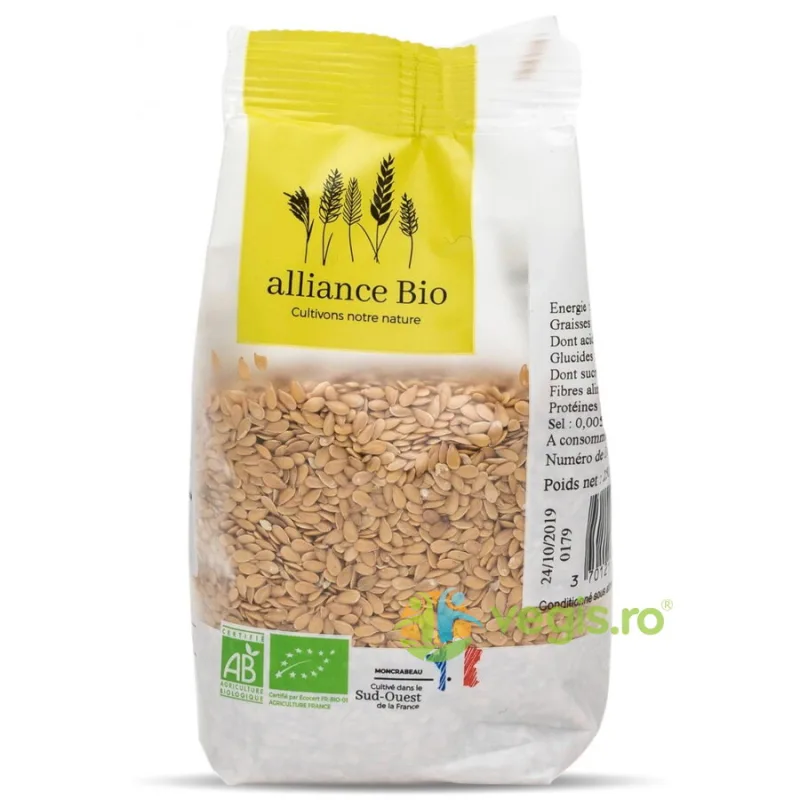Seminte de In Auriu Ecologice/Bio 250g ALLIANCE BIO — preț și oferte