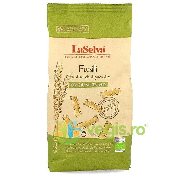 Fusilli din Grau Dur Ecologice/Bio 500g LASELVA — preț și oferte