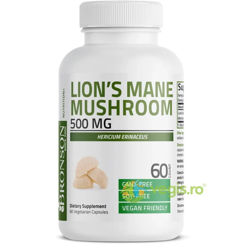 Ciuperca Coama Leului 500mg 60cps BRONSON LABORATORIES — preț și oferte