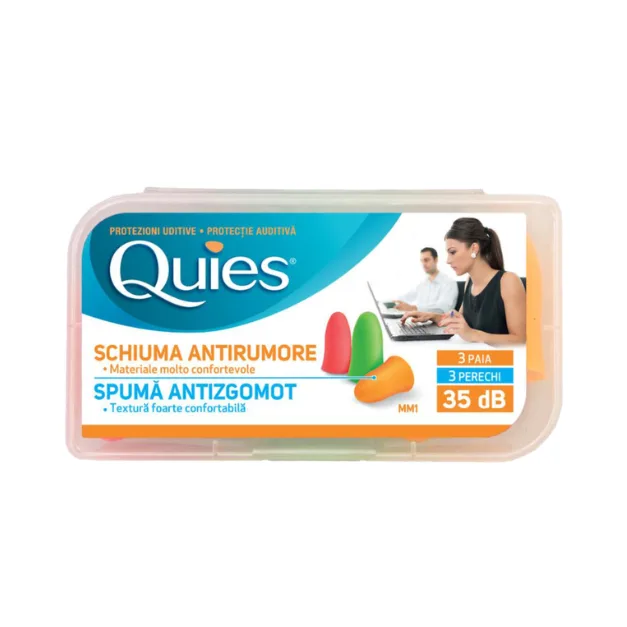 Dopuri de spuma antizgomot pentru urechi, 3 perechi, Quies — preț și oferte