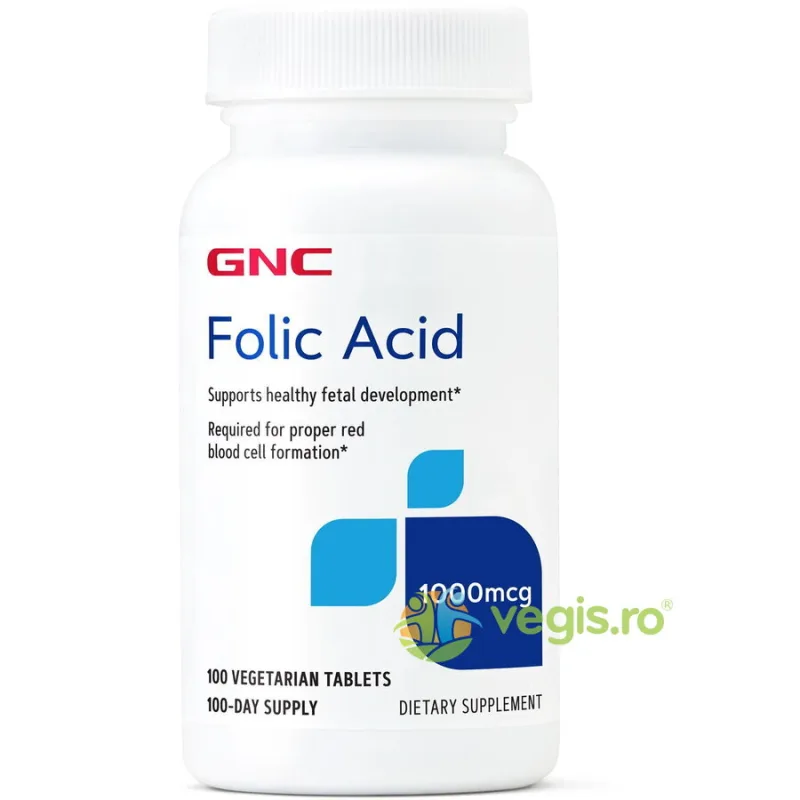 Acid Folic 1000mcg 100tb GNC — preț și oferte