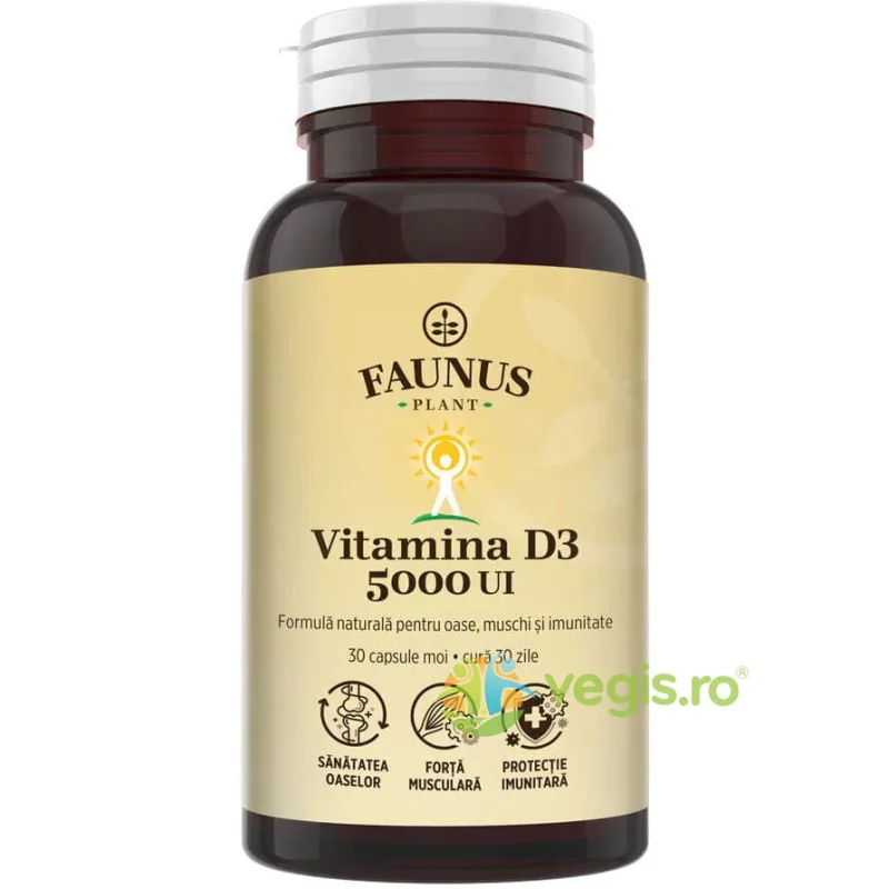 Vitamina D3 5000 UI 30cps FAUNUS PLANT — preț și oferte