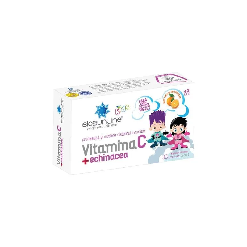 Vitamina C cu echinacea pentru copii, 30 comprimate, Helcor HELCOR BAIA MARE — preț și oferte