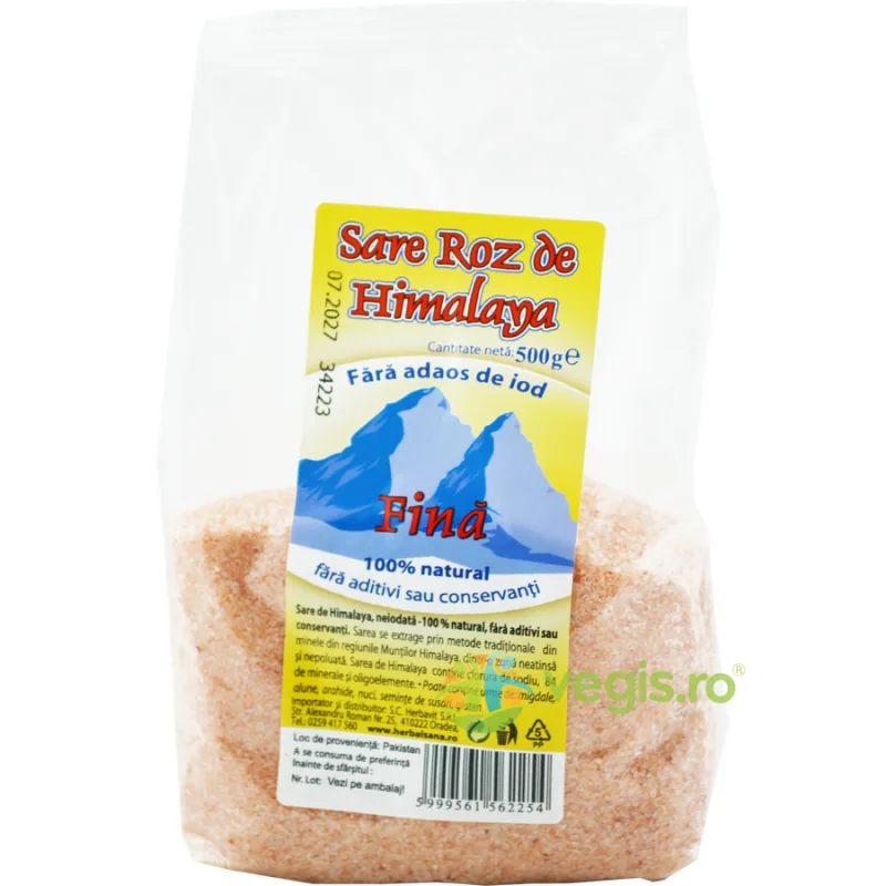 Sare Roz de Himalaya Fina 500g Herbavit — preț și oferte