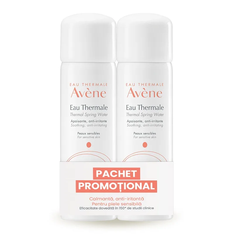 Pachet apa termala spray, Avene | 50 ml + 50 ml PIERRE FABRE — preț și oferte