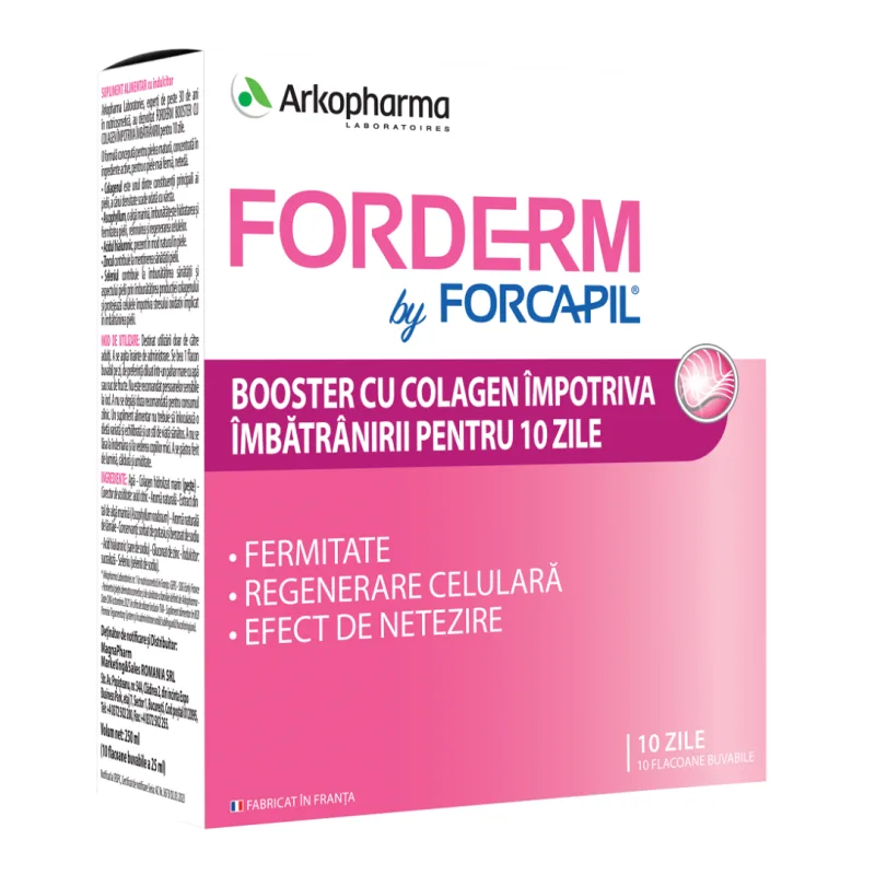 Forderm booster cu colagen by Forcapil, 10 fiole, Arkopharma — preț și oferte