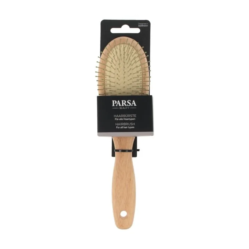 Perie de par Beauty din arbore de cauciuc ovala, cu perii din metal, 1 bucata, Parsa — preț și oferte