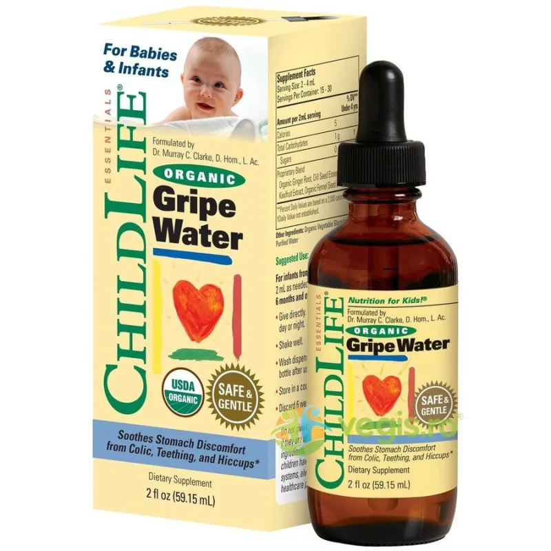 Gripe Water 59.15ml Secom, CHILDLIFE ESSENTIALS — preț și oferte