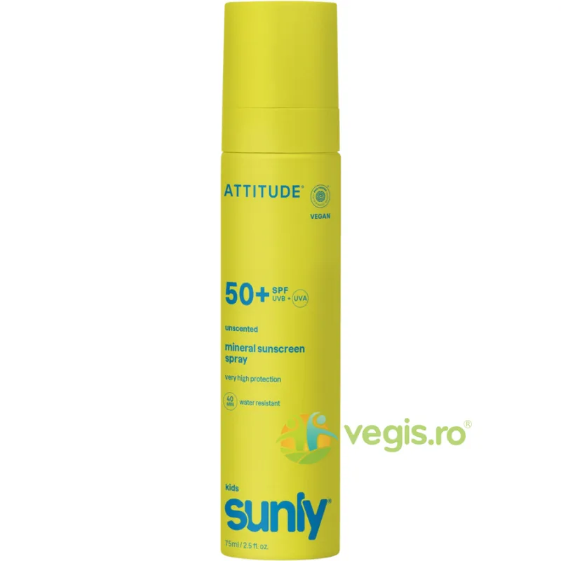 Lotiune Spray pentru Protectie Solara SPF50 pentru Copii Sunly Kids 75ml ATTITUDE — preț și oferte