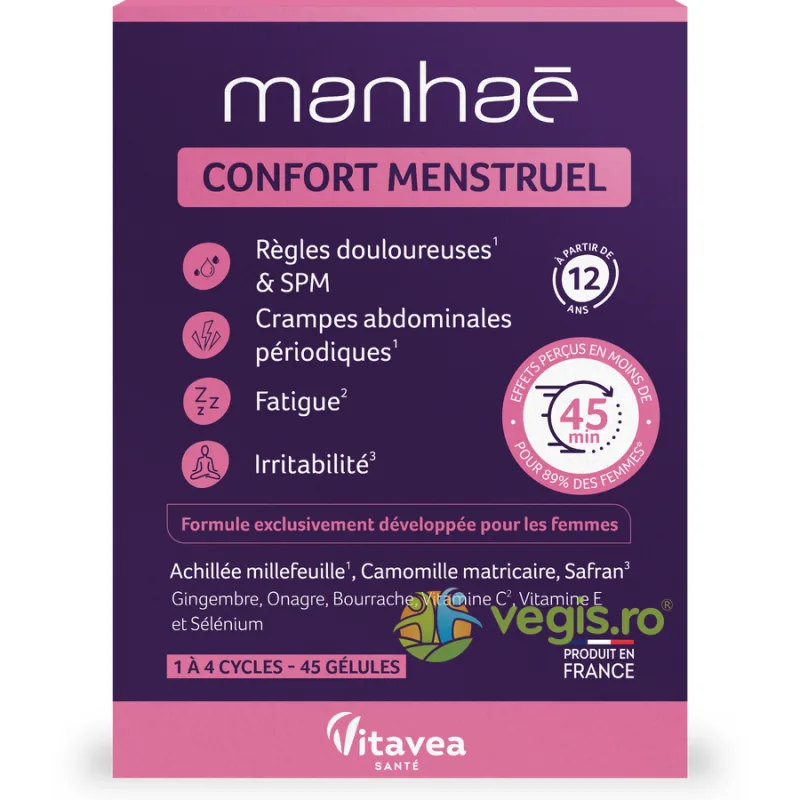 Confort Menstruel 45cps vegetale MANHAE — preț și oferte