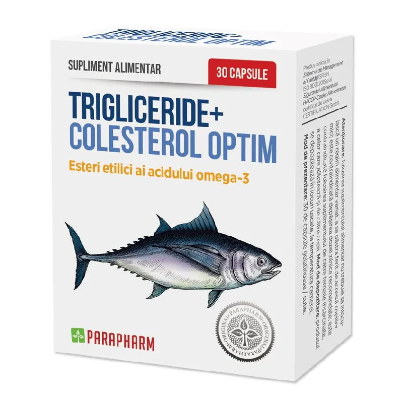 Trigliceride + Colesterol Optim, 30 capsule, Parapharm — preț și oferte