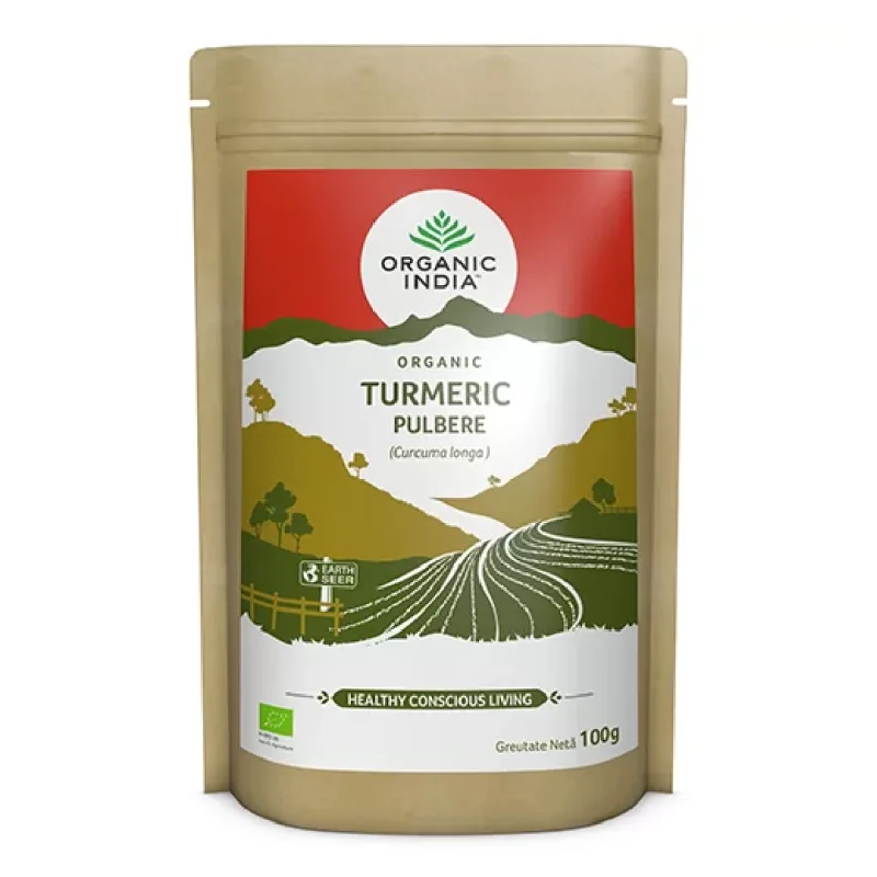 Turmeric Pulbere Bio, 100 g, Organic India — preț și oferte