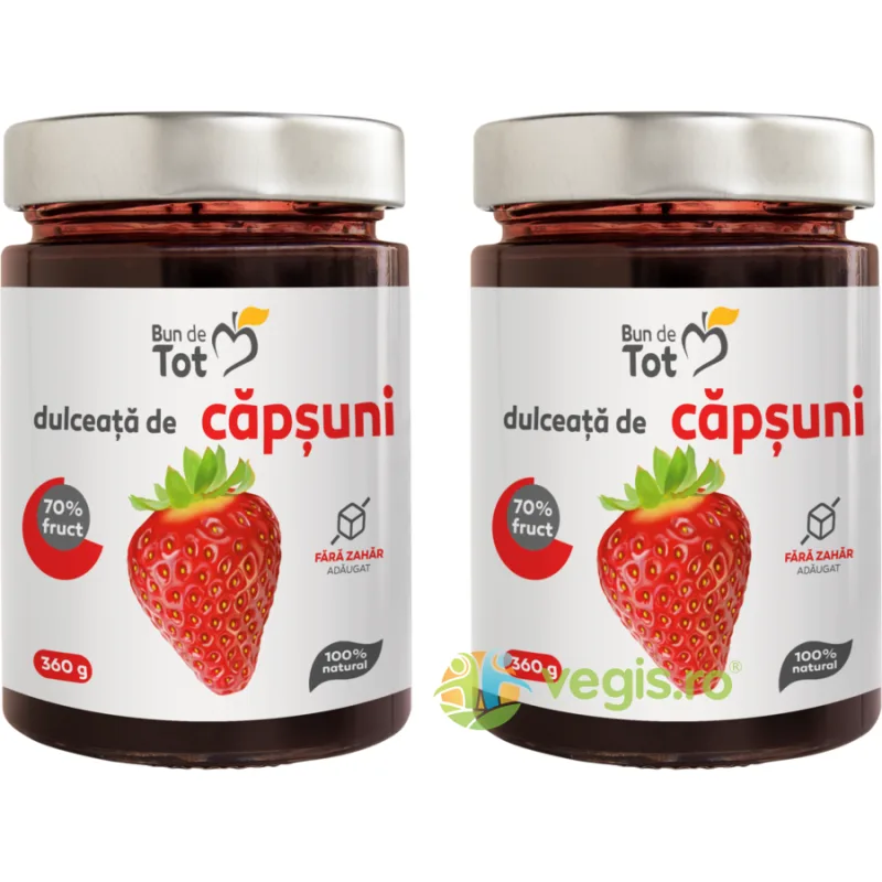 Pachet Dulceata de Capsuni fara Zahar 360g + 360g BUN DE TOT — preț și oferte