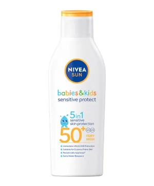 Nivea Sun Kids Sensitive Protect &amp; Care - lotiune de protectie solara pentru copii cu SPF 50+ - 200 ml