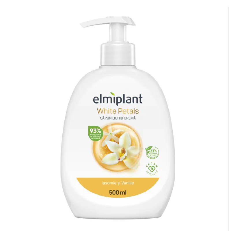Sapun lichid crema Iasomie & Vanilie, 500ml, Elmiplant — preț și oferte