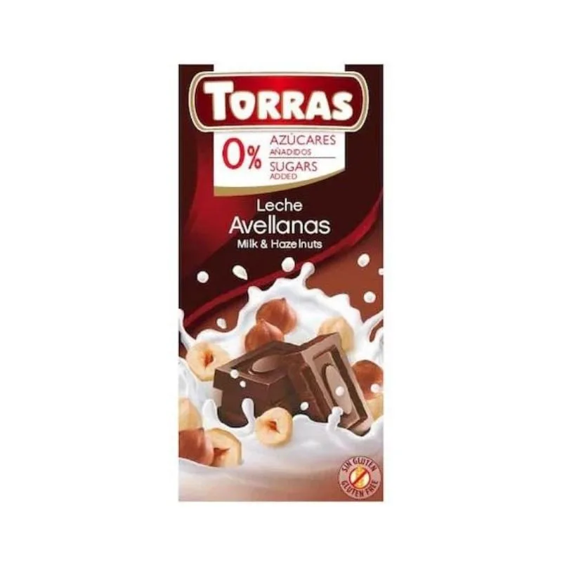 Ciocolata cu lapte si alune, 75g, Torras — preț și oferte