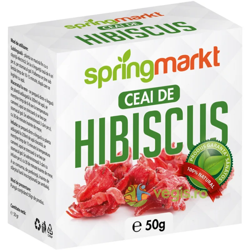 Ceai de Hibiscus Flori 50g springmarkt — preț și oferte