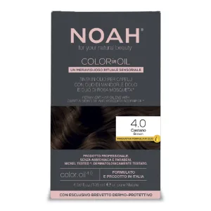 Vopsea de par permanenta fara amoniac, 4.0 Saten, Color in Oil, 135 ml, Noah