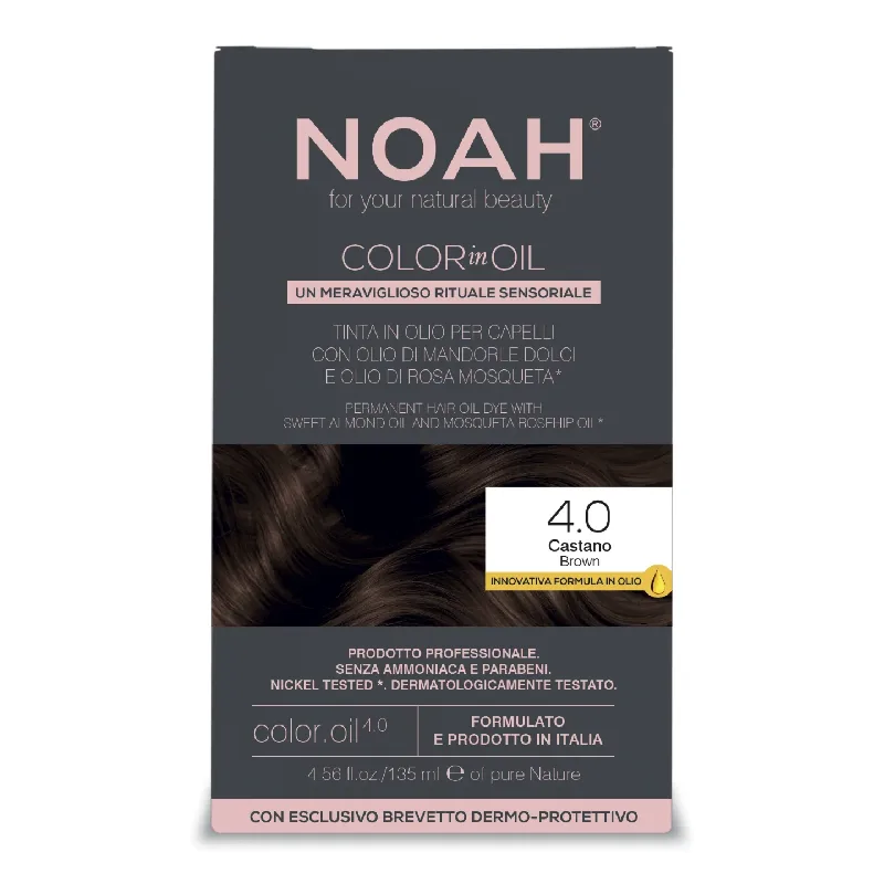 Vopsea de par permanenta fara amoniac, 4.0 Saten, Color in Oil, 135 ml, Noah — preț și oferte